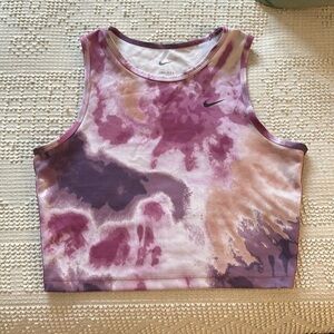NIKE DRI-FIT purple tie dye tank SZ M